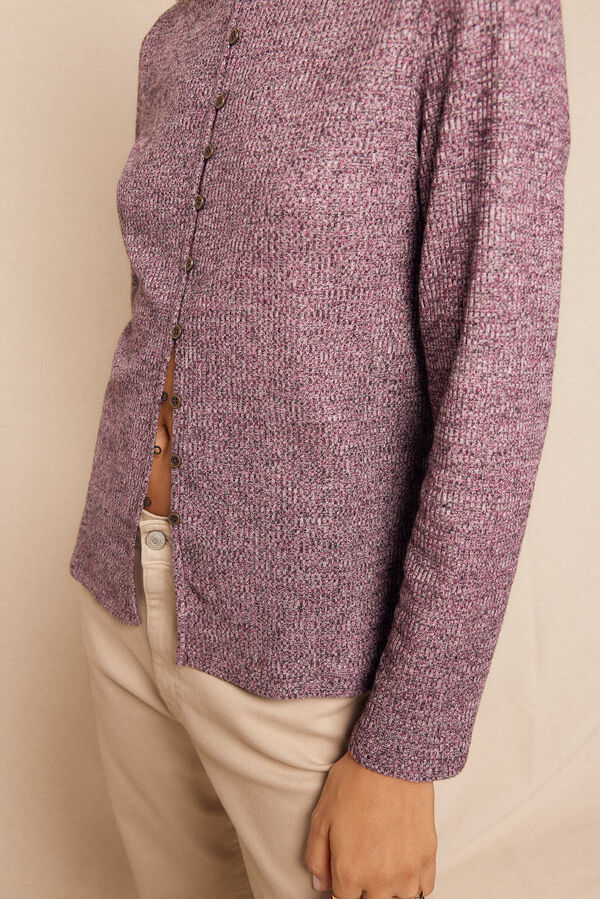 Slowlove C&aacute;rdigan melange Ciruela