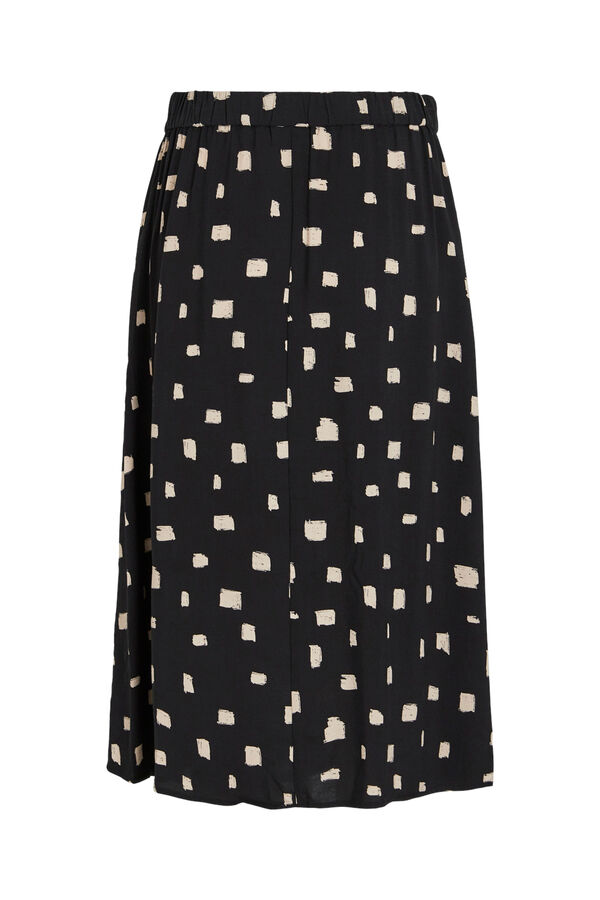 Vila Printed midi skirt Black