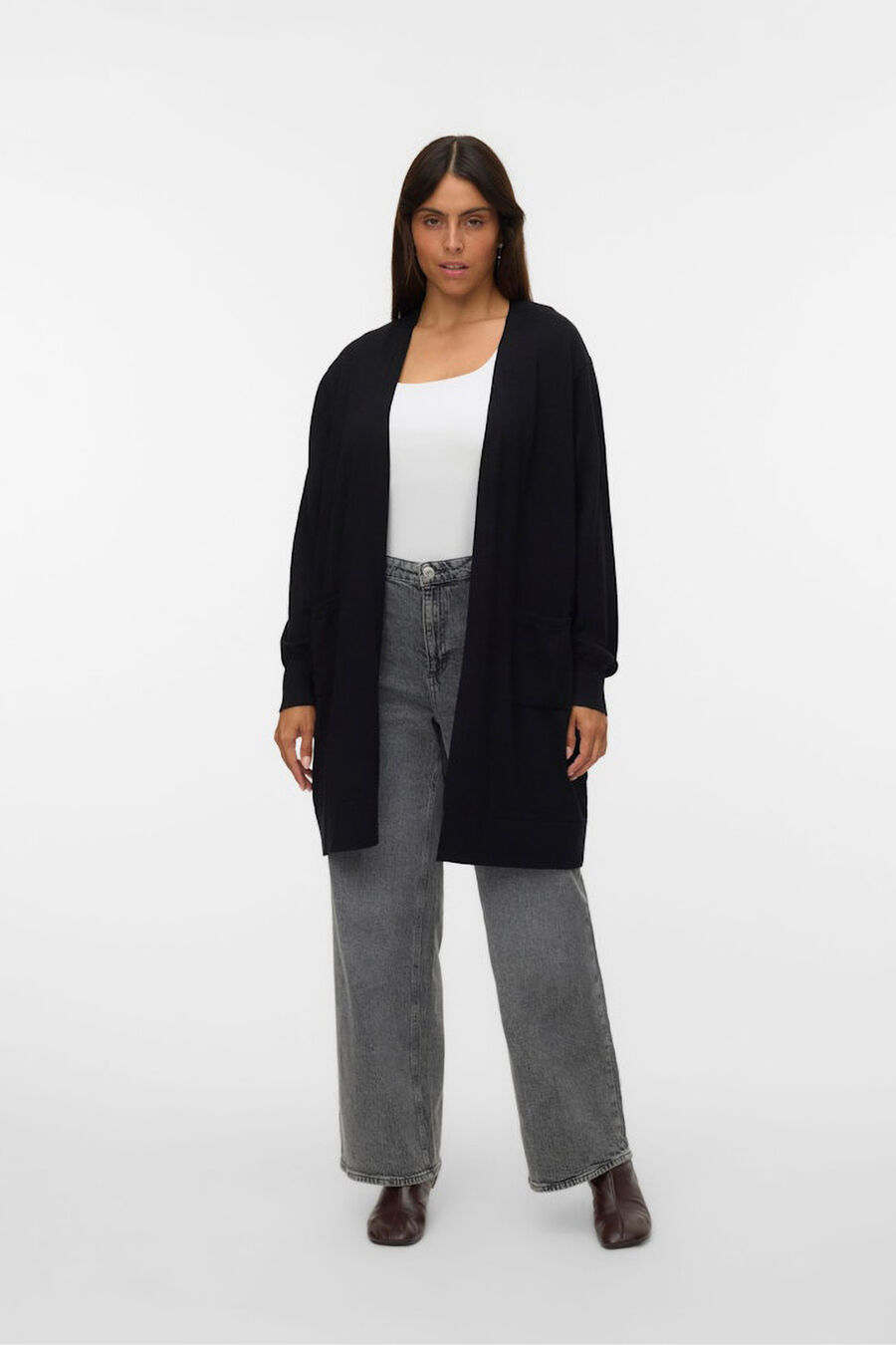 Cárdigan largo talla grande