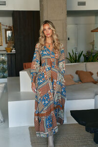 Jaase Vestido largo Sabrina estampado Izabelle