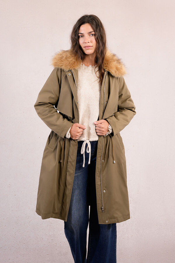 Molly Bracken Parka longa com gola de pele Verde
