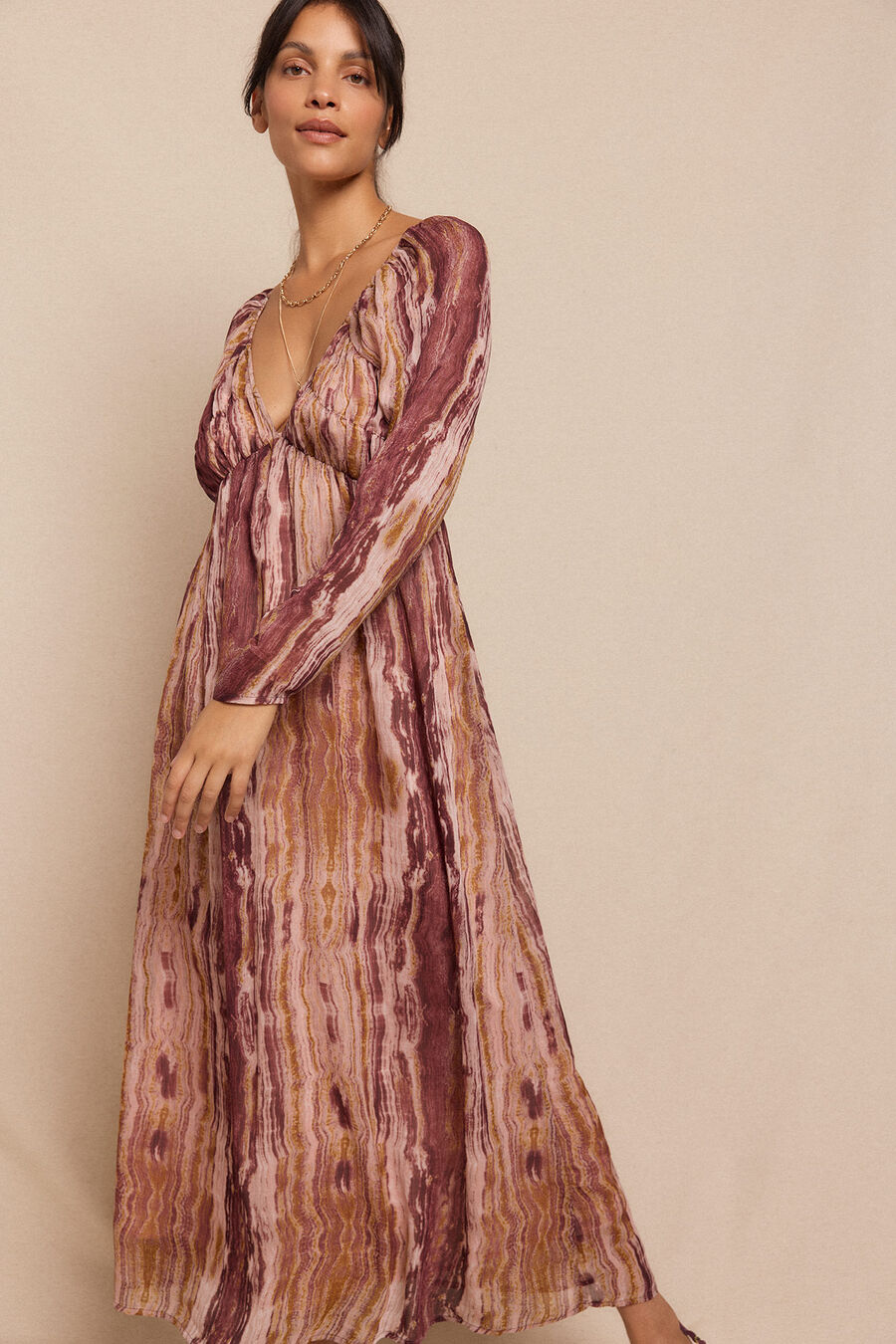 Vestido estampado frunces