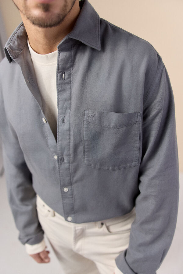 OOTO Camisa lisa fluida Gris