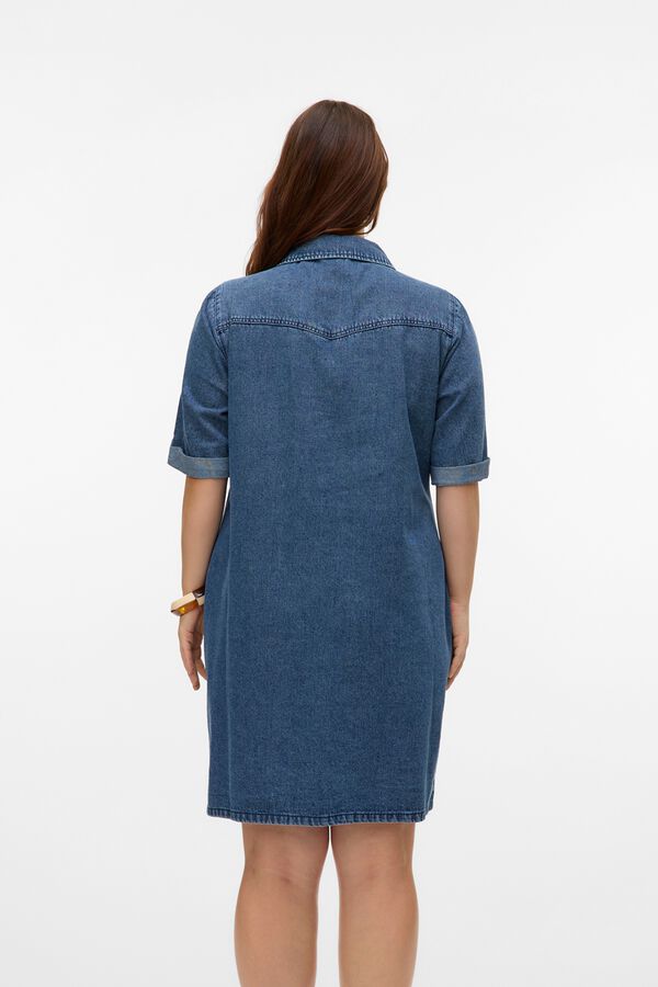 Vero Moda Curve Vestido vaquero corto tallas grandes Azul
