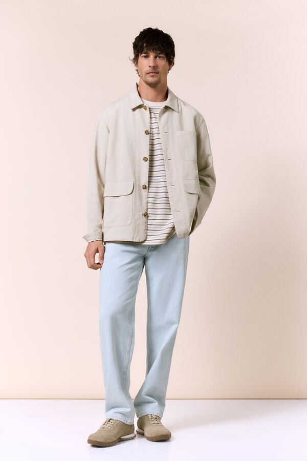 OOTO Sobrecamisa algod&oacute;n lino Beige