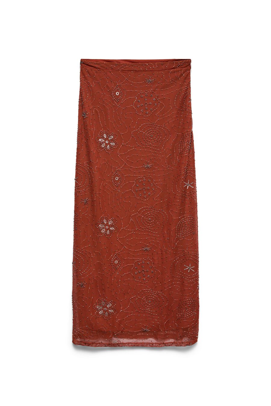 Falda midi pedrería