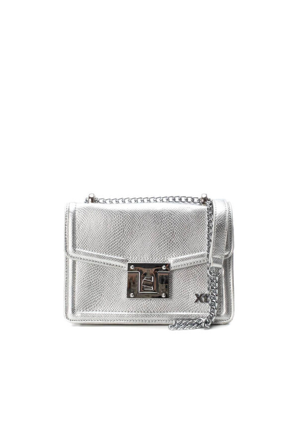 XTI Bolso peque&ntilde;o metalizado cadena Gris