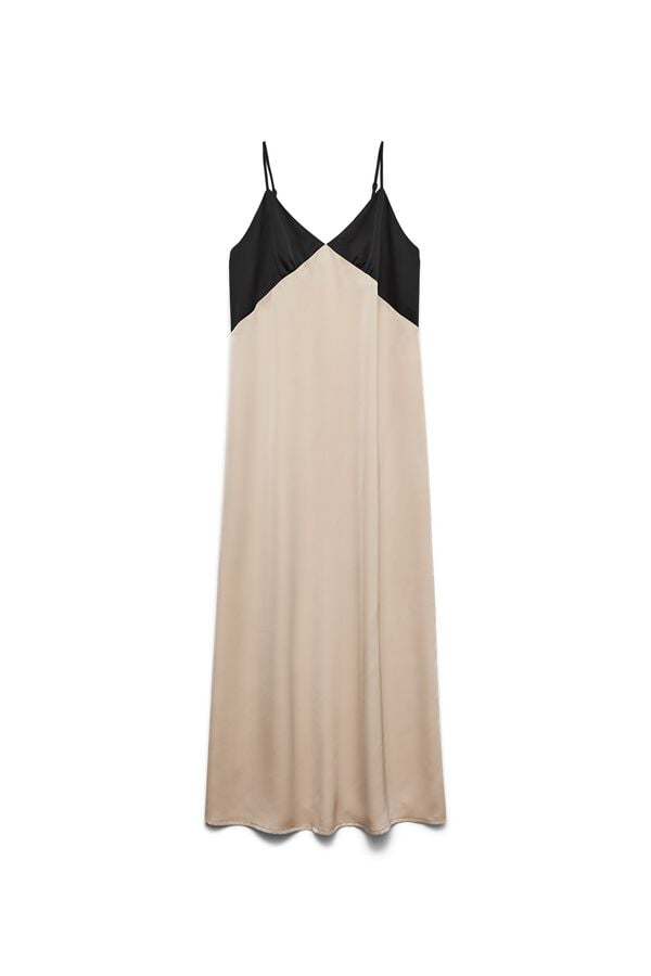 Vero Moda Vestido largo satinado de tirantes Negro