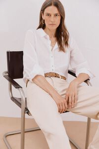 Cortefiel Camisa de algodão riscas