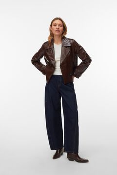 Vero Moda Cazadora corta efecto piel cocodrilo