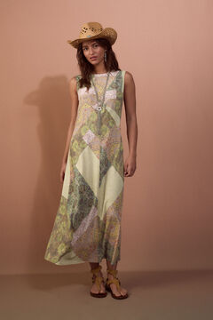 Slowlove Vestido com cortes estampado