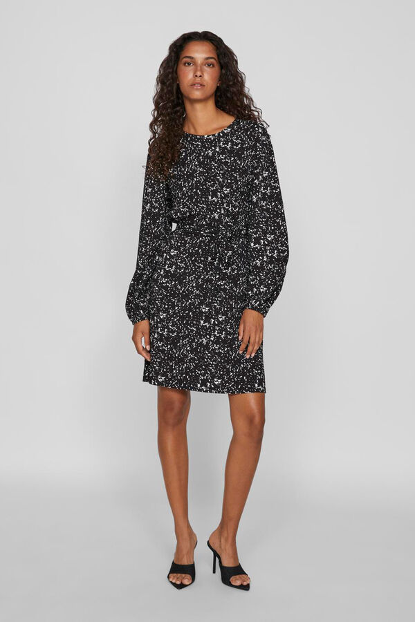 Vila Vestido curto estampado Preto