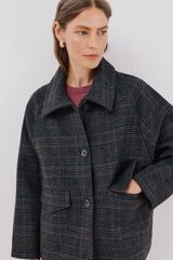 Cortefiel Short fabric coat Printed grey