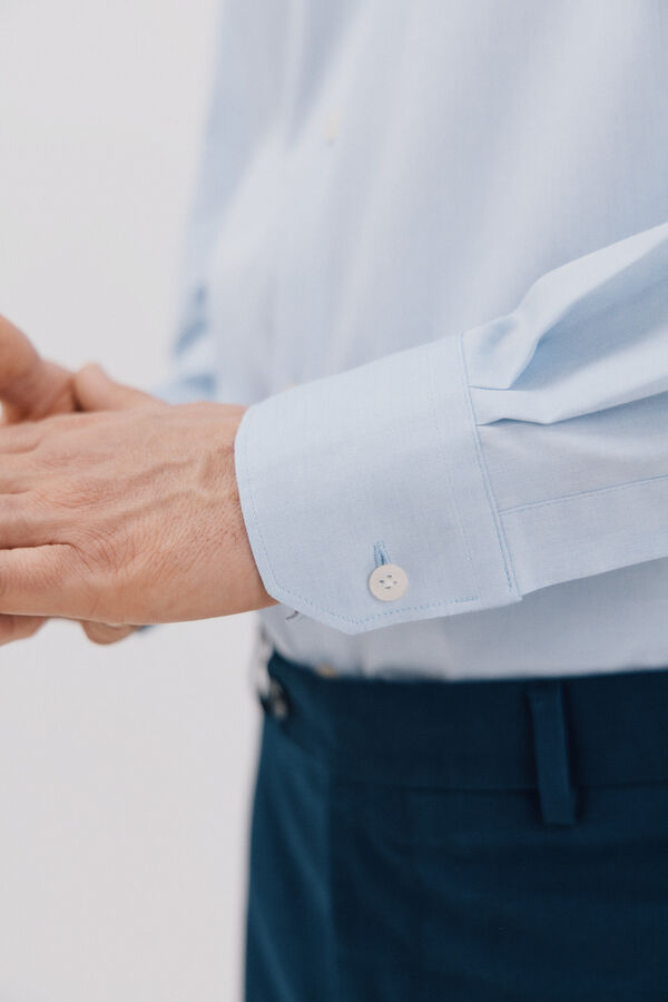 Cortefiel Plain easy-iron dress shirt Blue