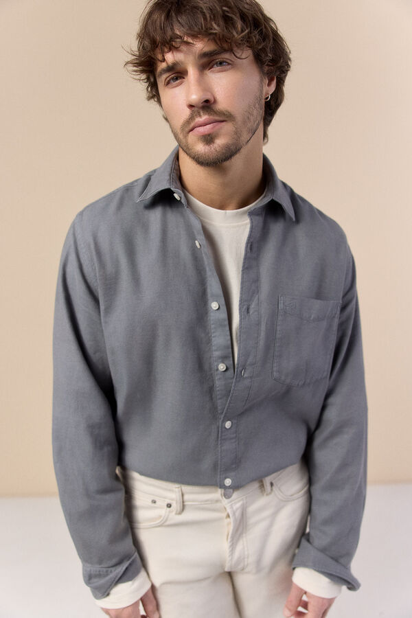 OOTO Camisa lisa fluida Gris