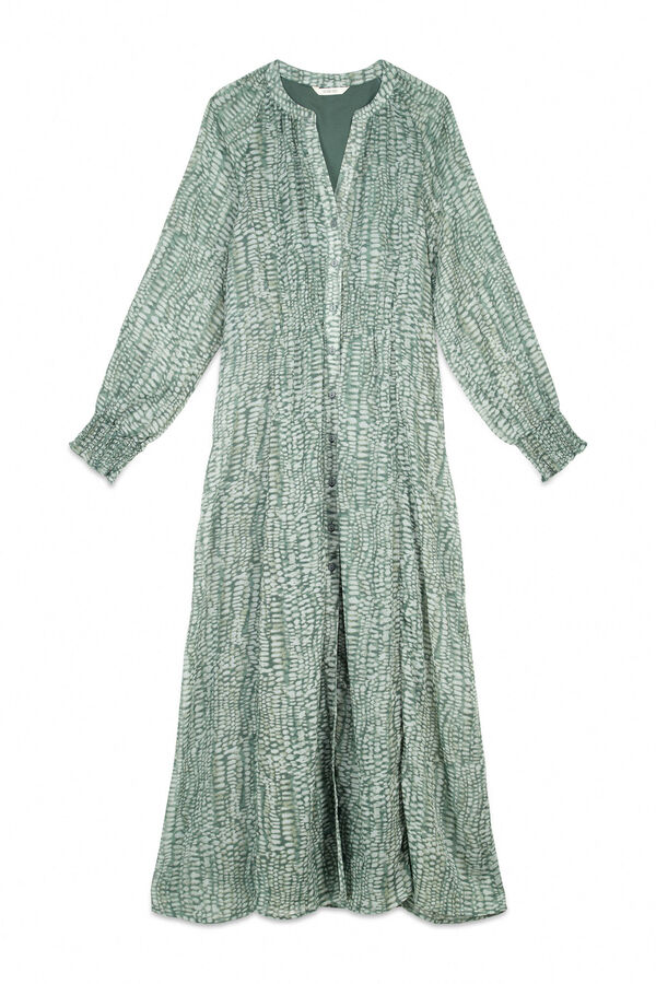 Slowlove Vestido estampado fluido Estampado verde