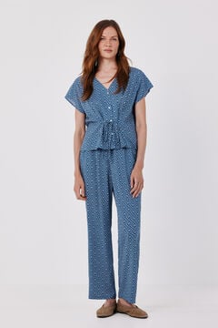 Cortefiel Pantal&oacute;n fluido estampado