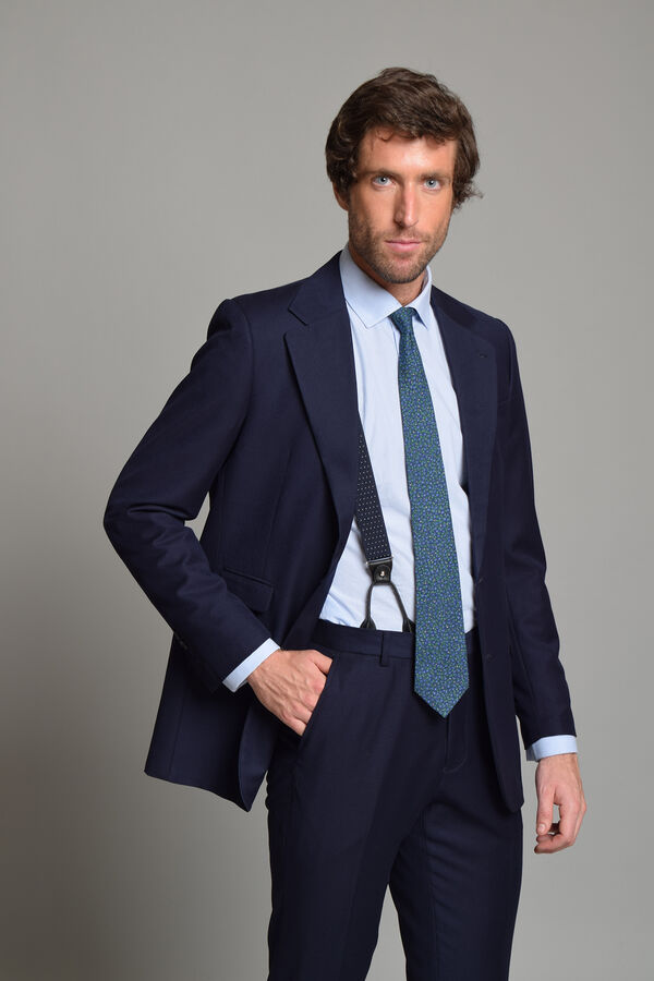 Cloking Traje Liso British Collection 100% Lana Azul marino