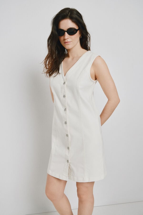 Vero Moda Vestido corto denim Blanco
