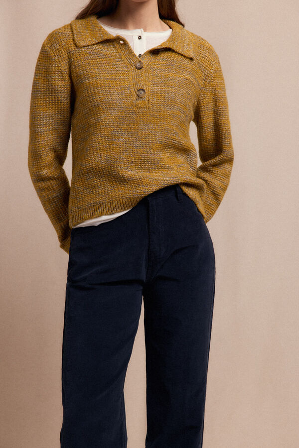 Slowlove Calças de veludo cotelê Azul