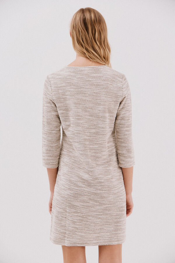 Cortefiel Vestido corto tweed Beige