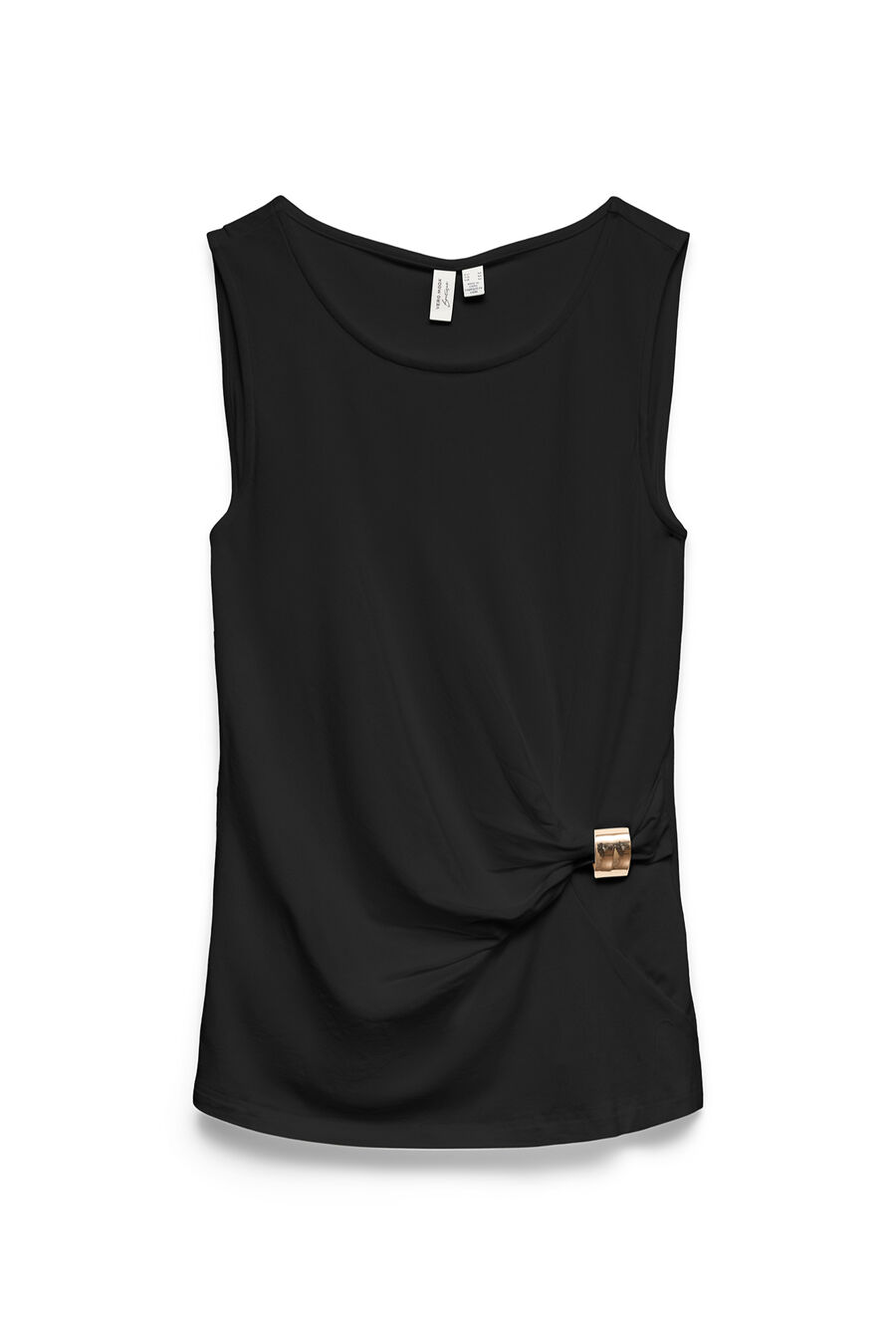 Top sin mangas con detalle dorado