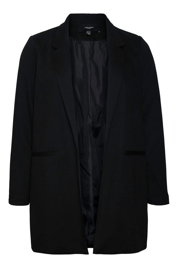 Vero Moda Curve Long sleeve blazer with pockets plus size Black