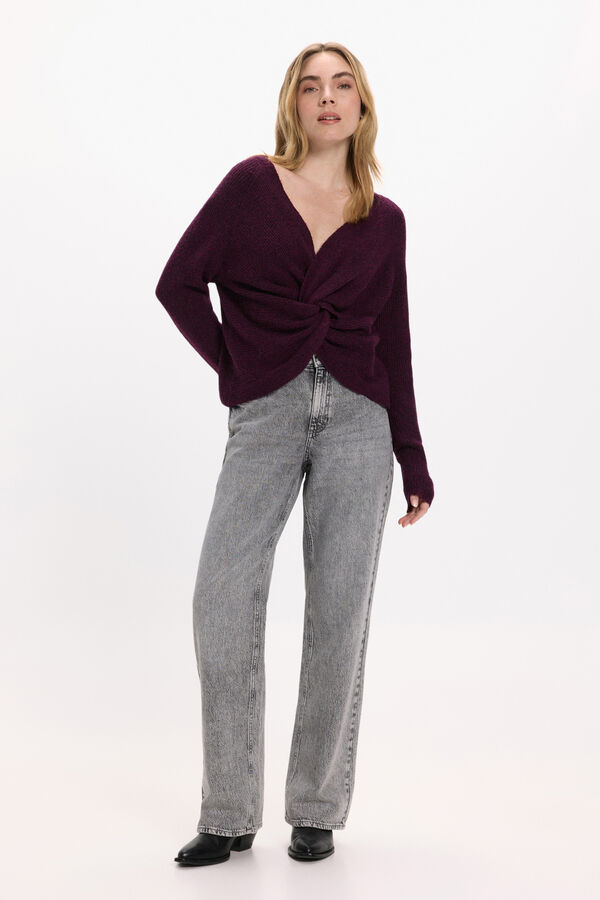 Vila Jersey de lana reversible Purpura