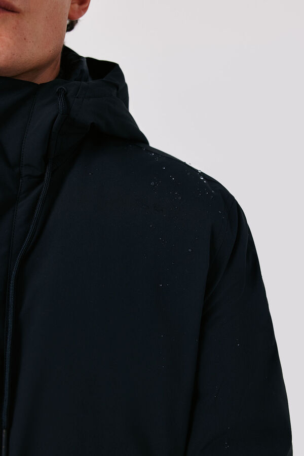Cortefiel Short hooded parka Black