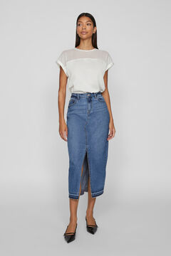 Vila Blusa de manga curta com gaze