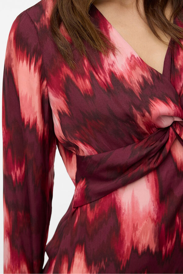 Vero Moda Vestido midi de manga larga Fucsia