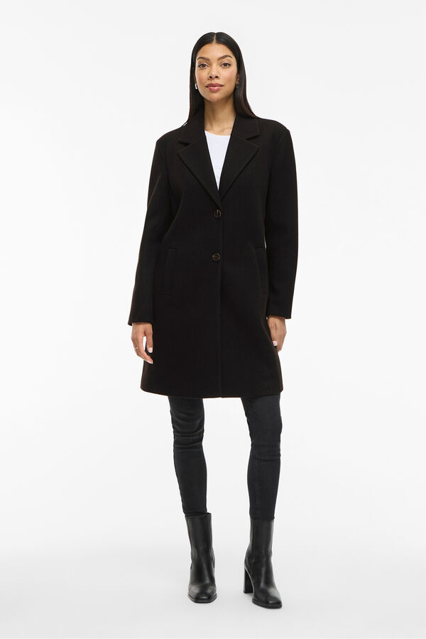 Vila Cloth coat with lapels Black
