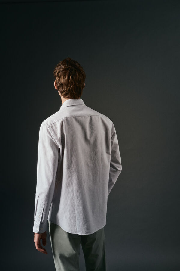 OOTO Camisa oxford rayas Kaki