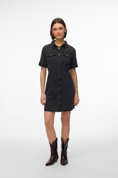Vero Moda Vestido curto de manga curta em denim