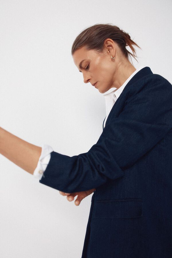 Cortefiel Blazer Denim sastre Azul