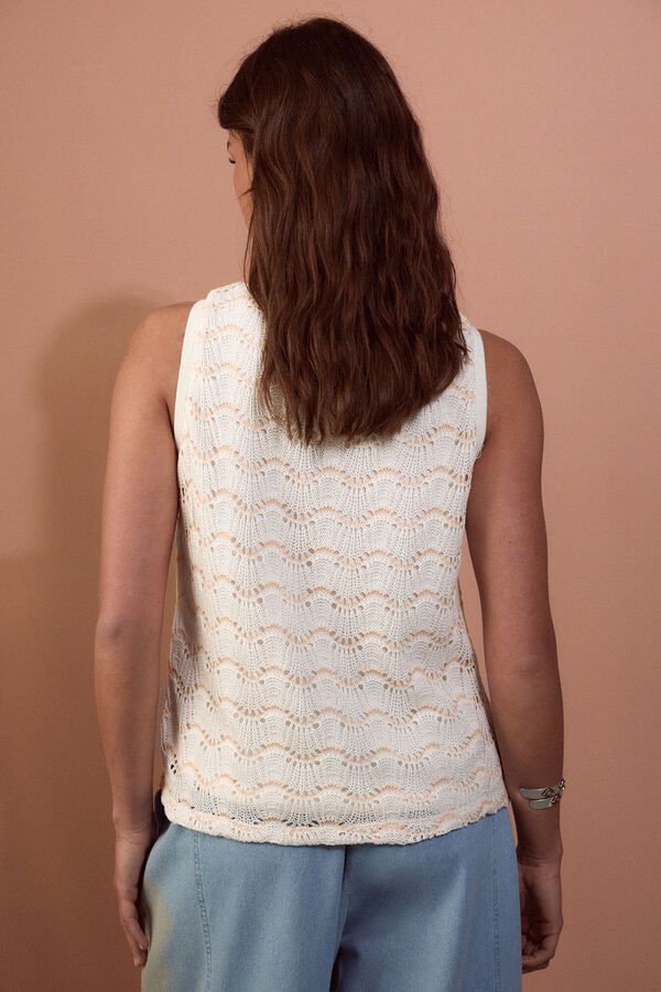 Slowlove Top b&aacute;sico ondas Branco