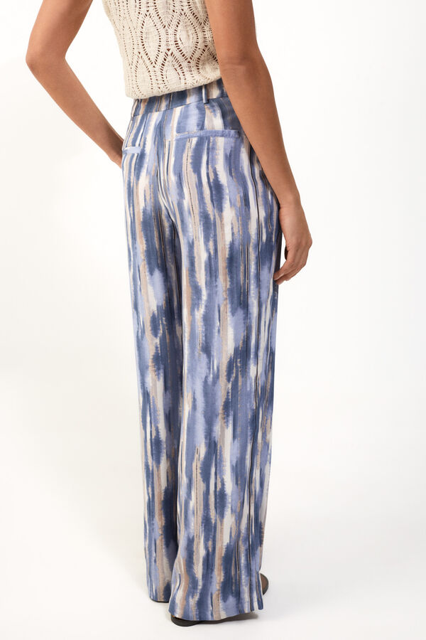 Slowlove Pantal&oacute;n estampado Estampado azul