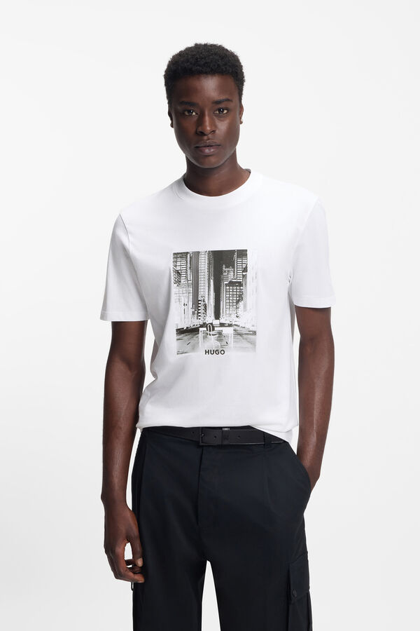 HUGO T-shirt de manga curta Branco