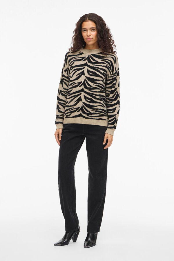 Vila Camisola de malha com viscose Tostado