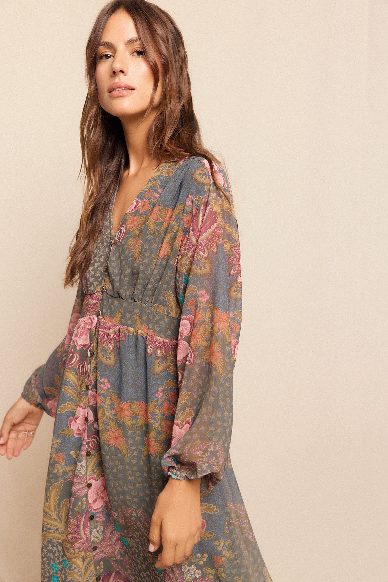 Slowlove Vestido comprido estampado