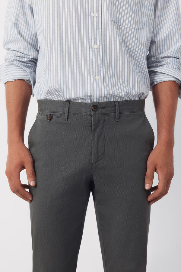 Cortefiel Pantal&oacute;n chino print slim Kaki