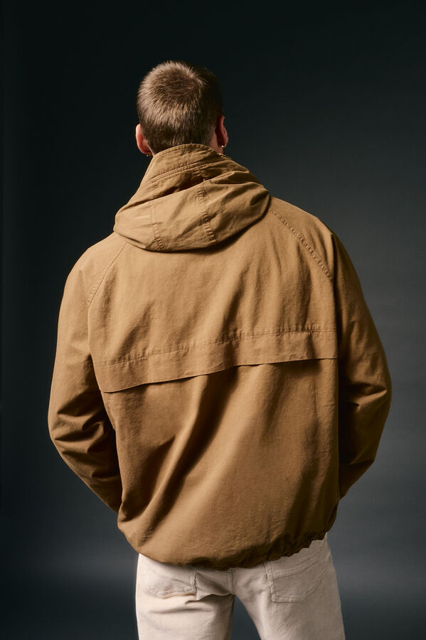 OOTO Parka curta de algod&atilde;o Castanho