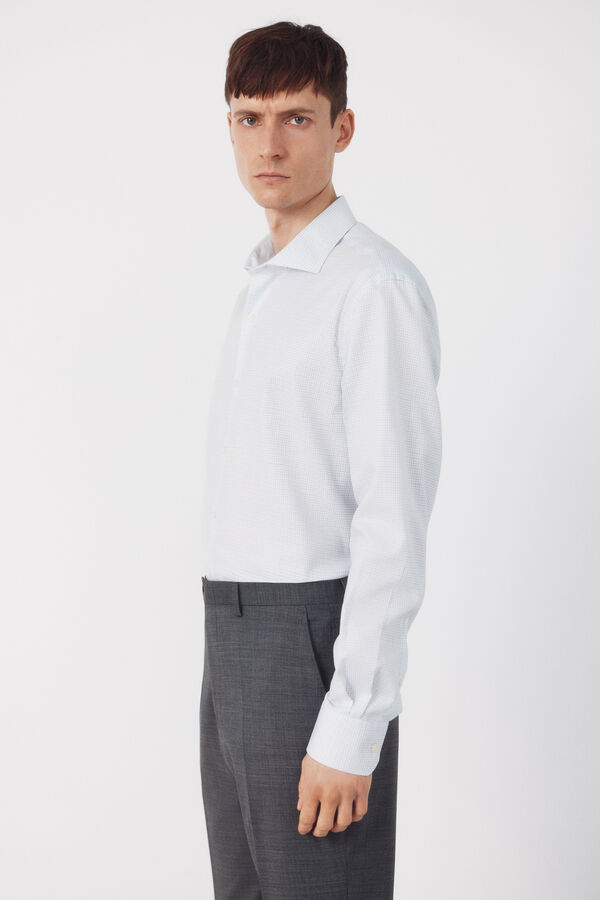 Cortefiel Camisa vestir cuadros f&aacute;cil plancha Azul