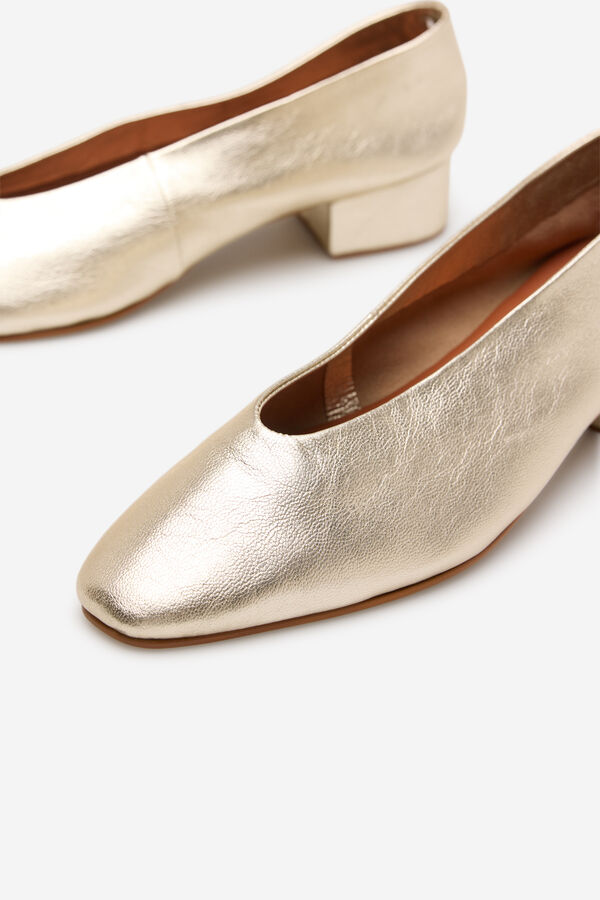 Cortefiel Bailarina tac&oacute;n piel Amarillo