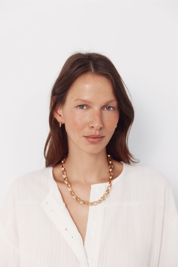 Cortefiel Blusa cord&oacute;n Marfil