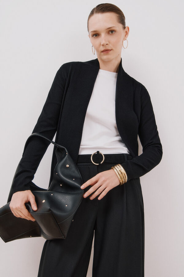 Cortefiel Chaqueta cuello chal Black