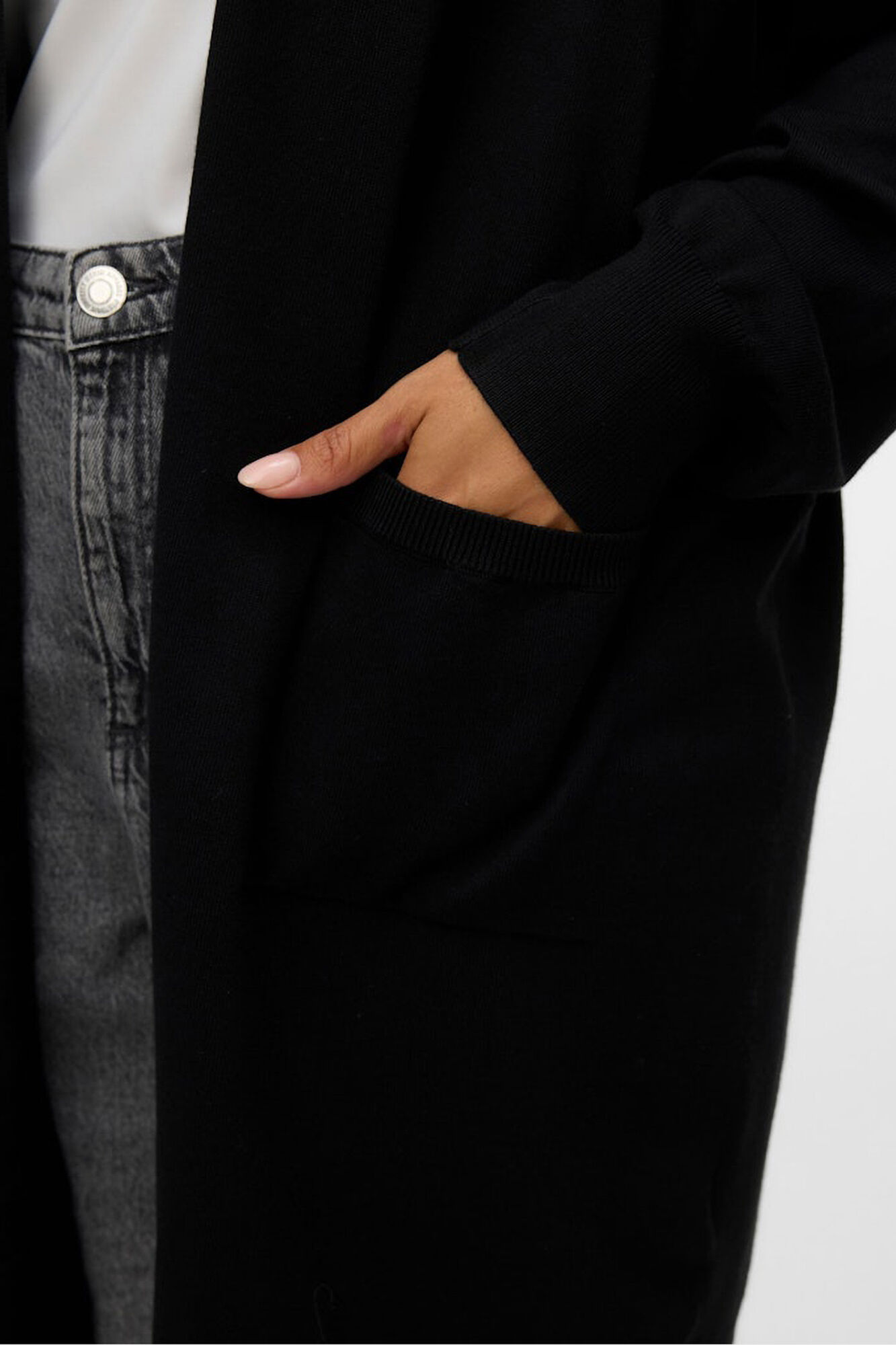 Vero Moda Curve Casaco de malha longo plus size 