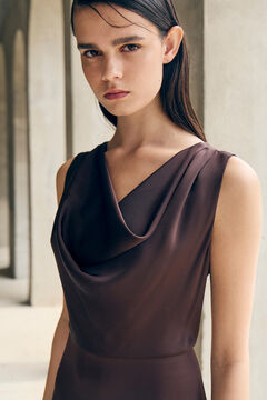 Vila Vestido midi satinado