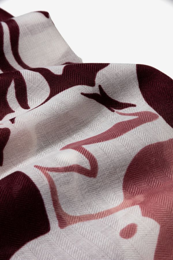 Vilanova Pa&ntilde;uelo Estampado Floral Marr&oacute;n