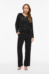 Vila Casaco curta de lantejoulas Preto